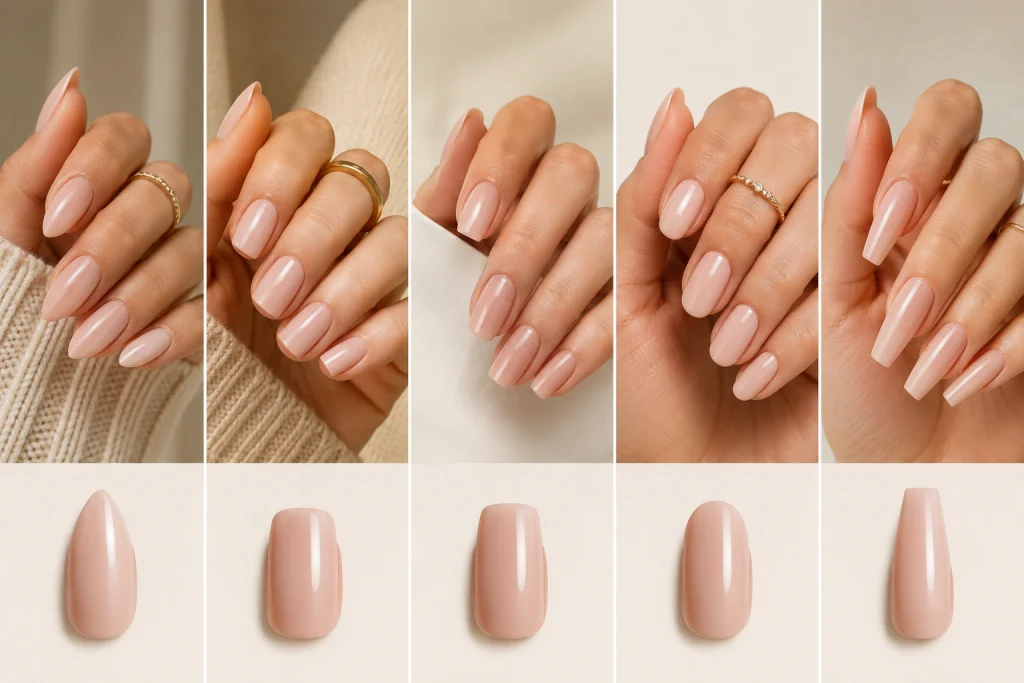 Comparison of classy feminine nail shapes